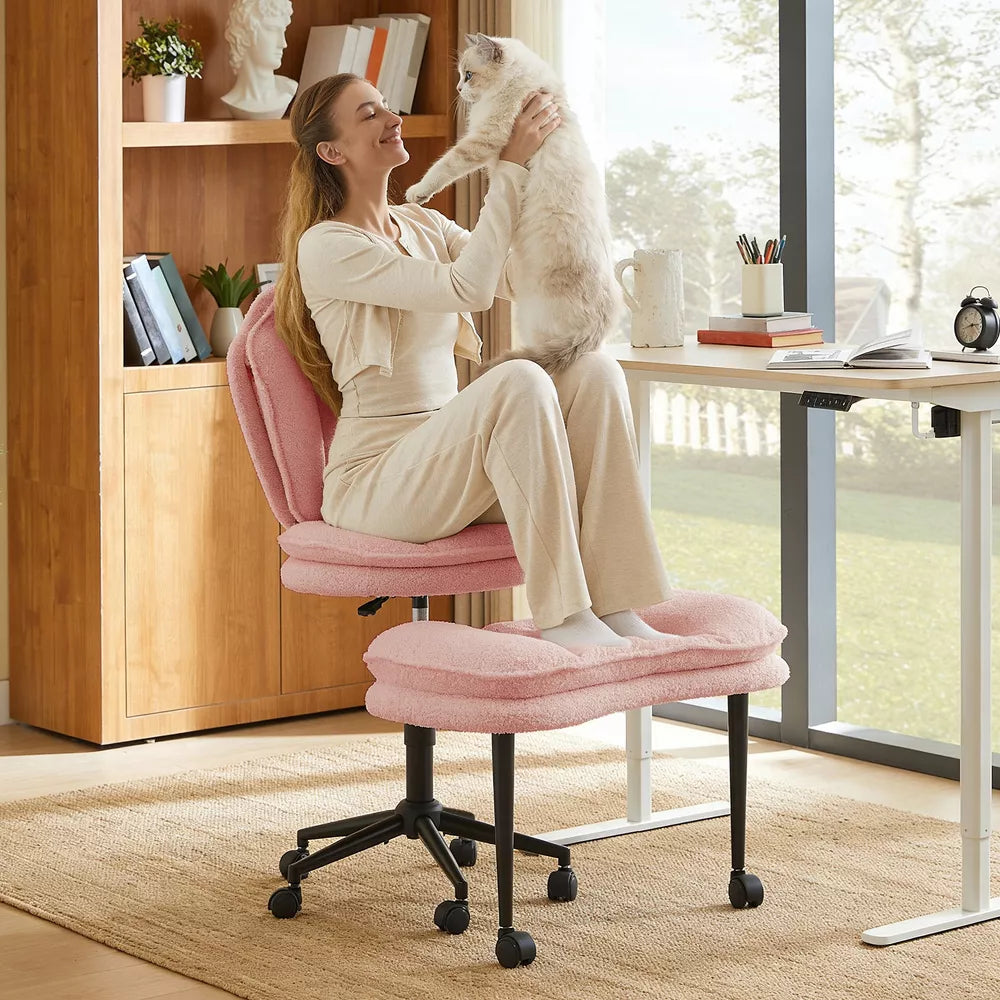 planeora cross legged office chair pet lifestyle pink 01