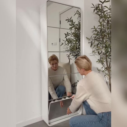 planeora mirror shoe storage cabinet 5 drawers video 01